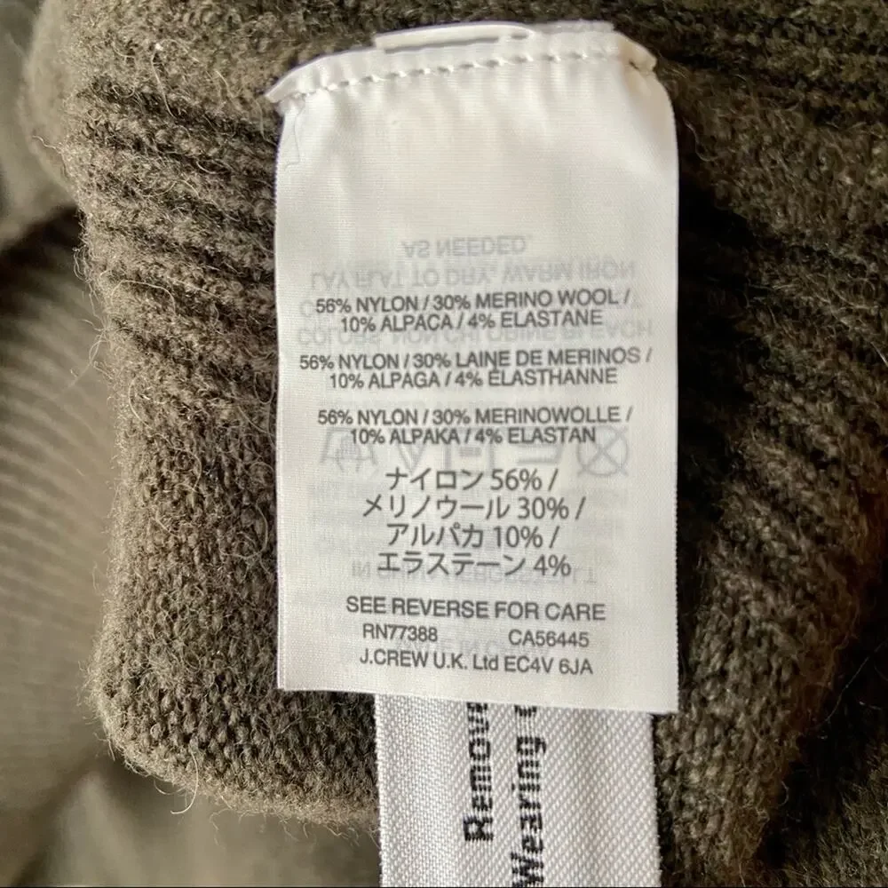 J. Crew Dark Olive Green V-Neck Sweater Size XS